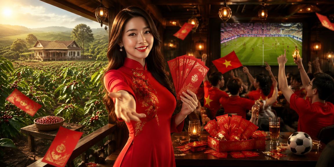 Người phụ nữ mặc áo dài nhận phong bao đỏ may mắn – biểu tượng thưởng và may mắn trong văn hóa Việt Nam