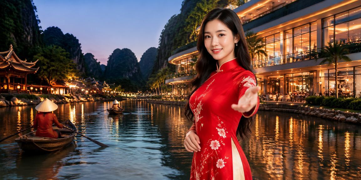 Người phụ nữ mặc áo dài tại Ninh Bình đang thực hiện nạp tiền VND để nhận thưởng deposit bonus
